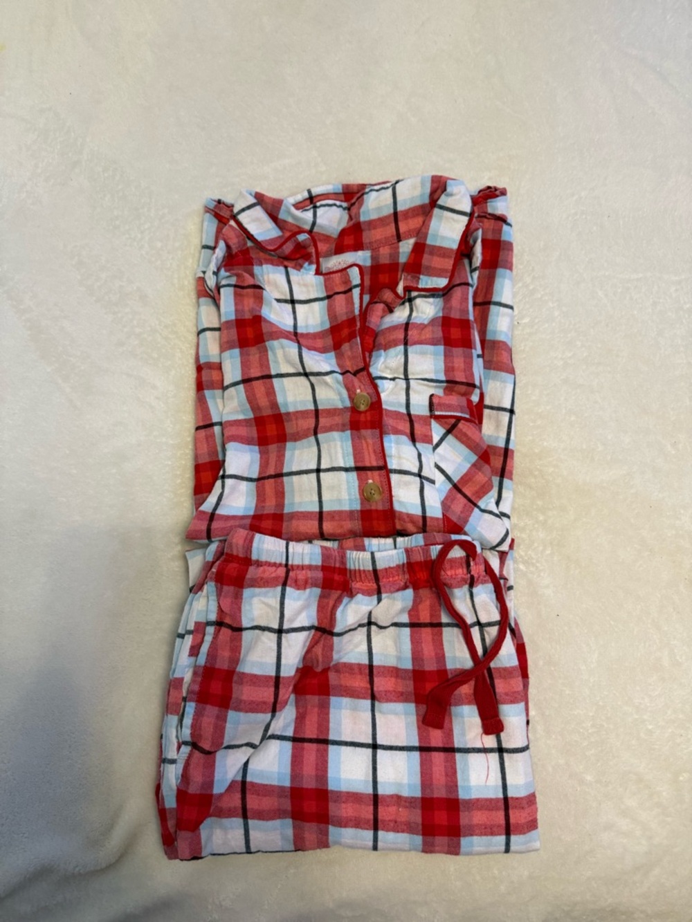 Wondershop Red and Light Blue Plaid Women's Sleep Shirt